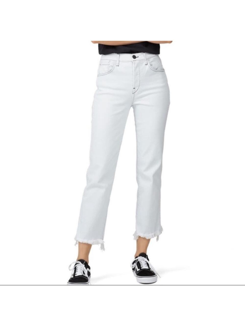 3x1 Austin High-Rise Cropped Frayed Straight-Leg Jeans In Adelia 29